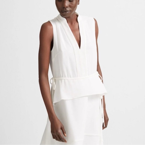 Club Monaco Raelee Sleeveless V-Neck Peplum Dress Black Size 4 - Picture 2 of 11